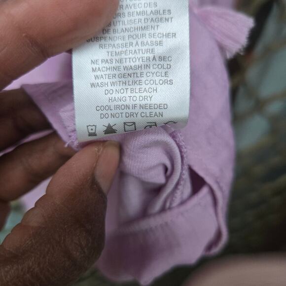 Rachel Roy Womens Lilac Purple Peasant Top M Boho Cottage Tassels Puff Sleeve - Picture 8 of 10